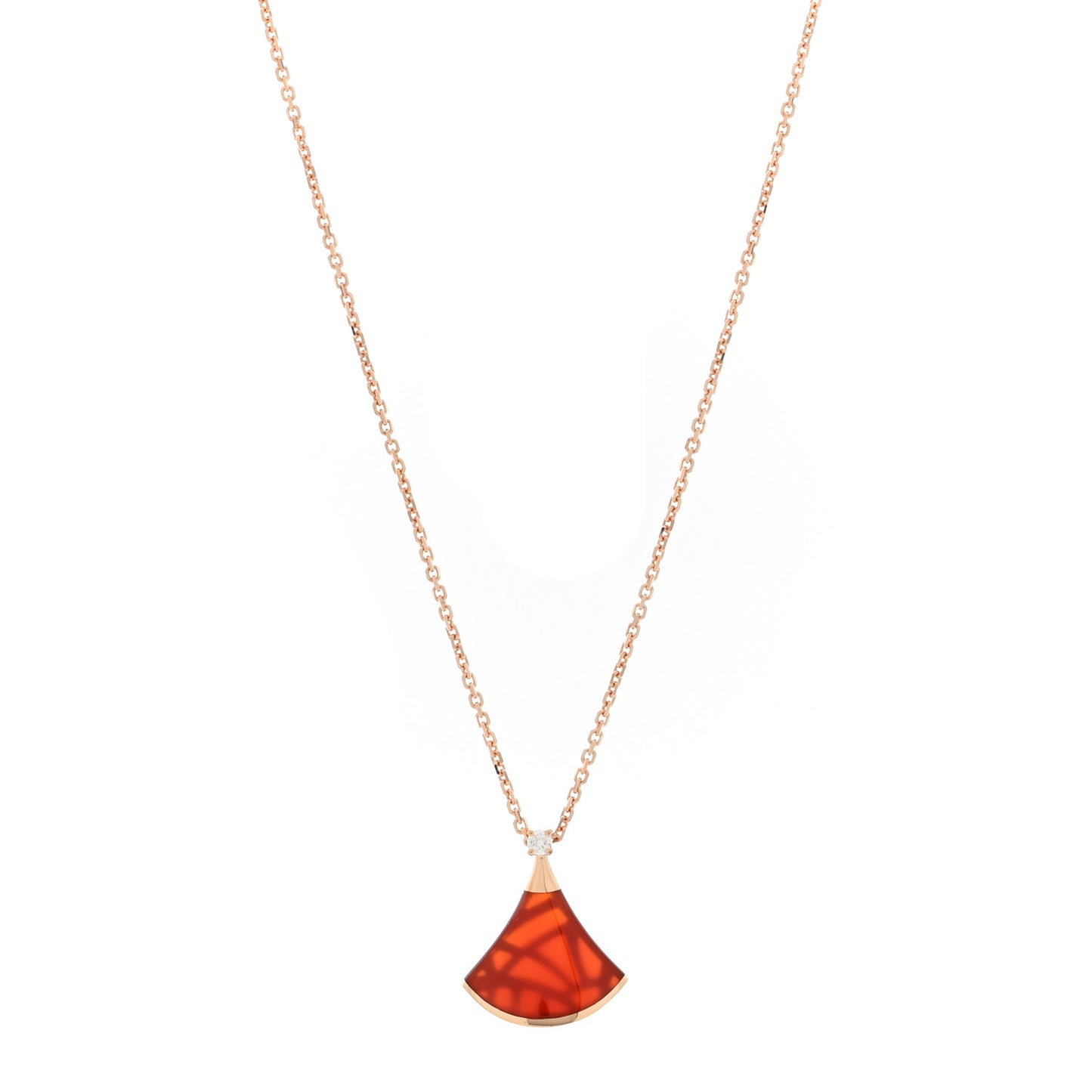 18K Rose Gold Diamond Carnelian Divas' Dream Pendant Necklace