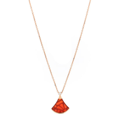 Bulgari 18K Rose Gold Diamond Carnelian Divas' Dream Pendant Necklace 1 of 5