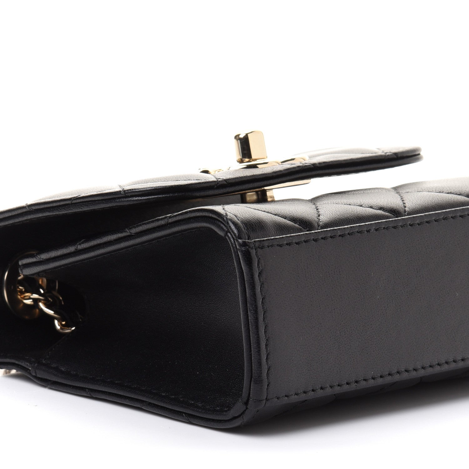 Chanel Lambskin Quilted Mini Trendy CC Chain Wallet Black 7 of 9