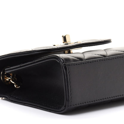 Chanel Lambskin Quilted Mini Trendy CC Chain Wallet Black 7 of 9