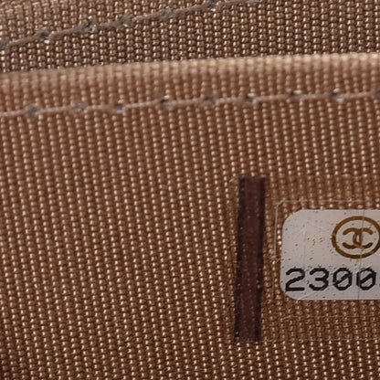 Chanel Calfskin Chevron Quilted Zip Around Coin Purse Beige 7 of 8