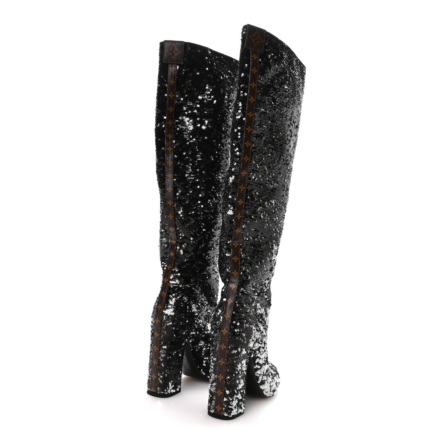 Louis Vuitton Sequin Donna High Boots 38 Black 5 of 8