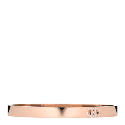 Hermes 18K Rose Gold Diamond PM H D'Ancre Bracelet SH 1 of 4