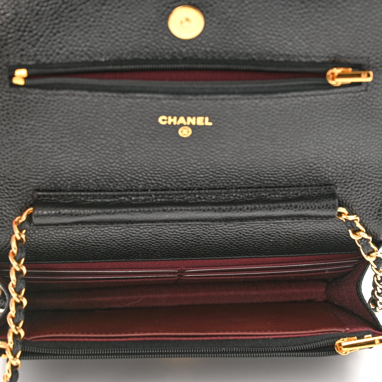 Caviar Quilted Wallet On Chain WOC Black