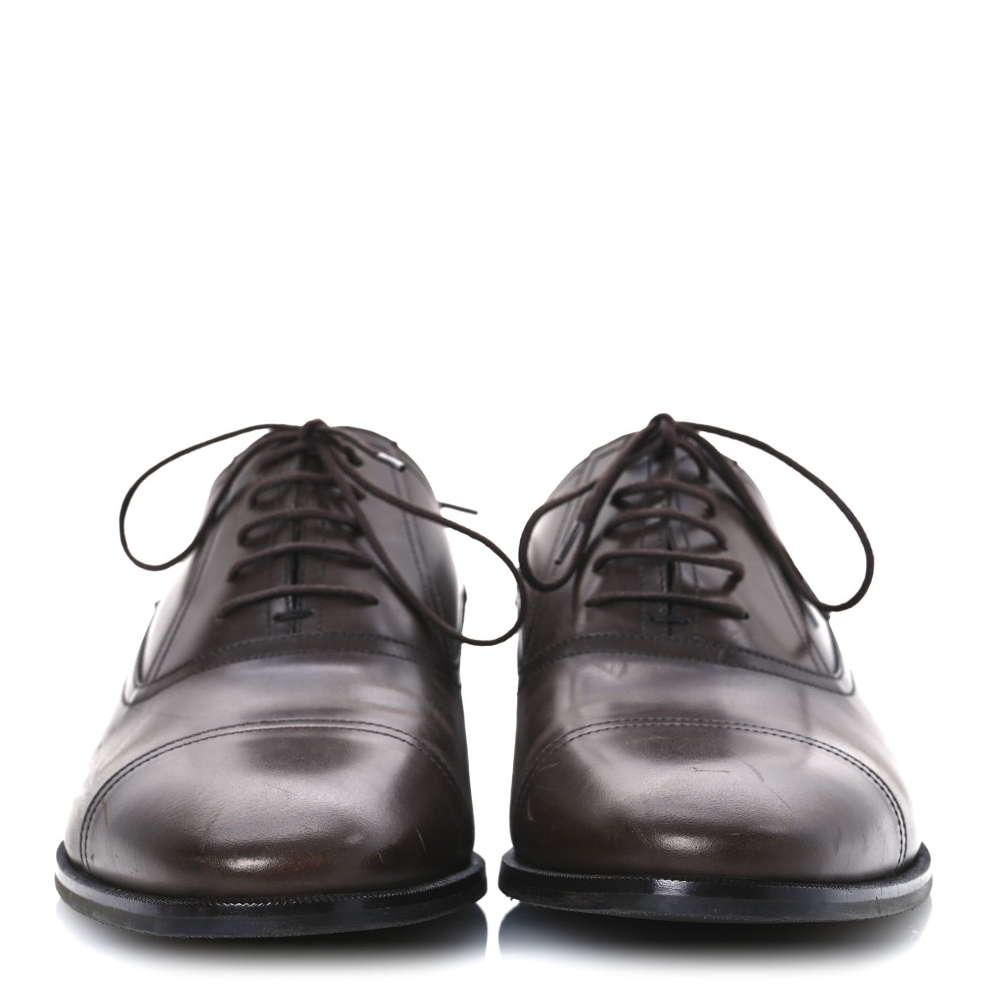 Calfskin Mens Captoe Oxford Loafers 9 Brown