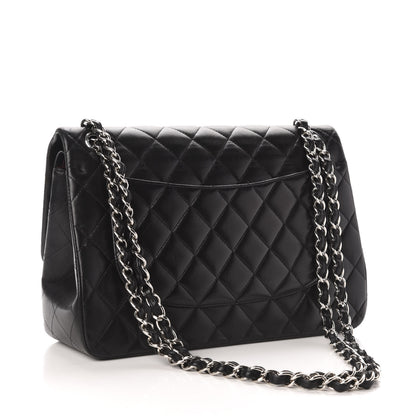 Chanel Lambskin Quilted Jumbo Double Flap Black 3 of 16