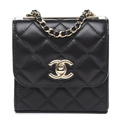Chanel Lambskin Quilted Mini Trendy CC Chain Wallet Black 1 of 9