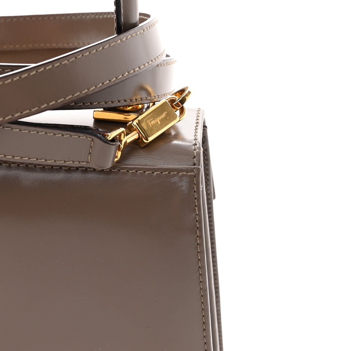 Brushed Off Calfskin Small Iconic Top Handle Bag Grey