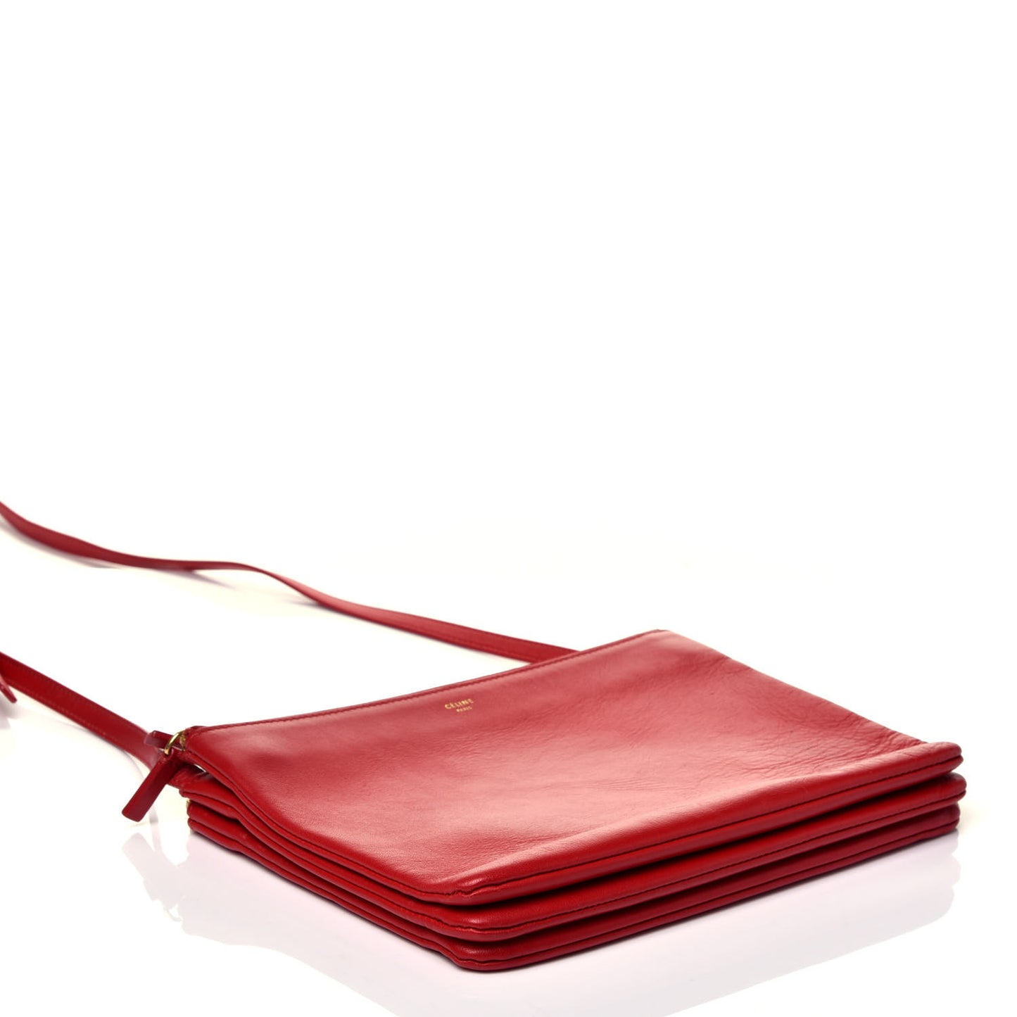 Lambskin Large Trio Crossbody Bag Red