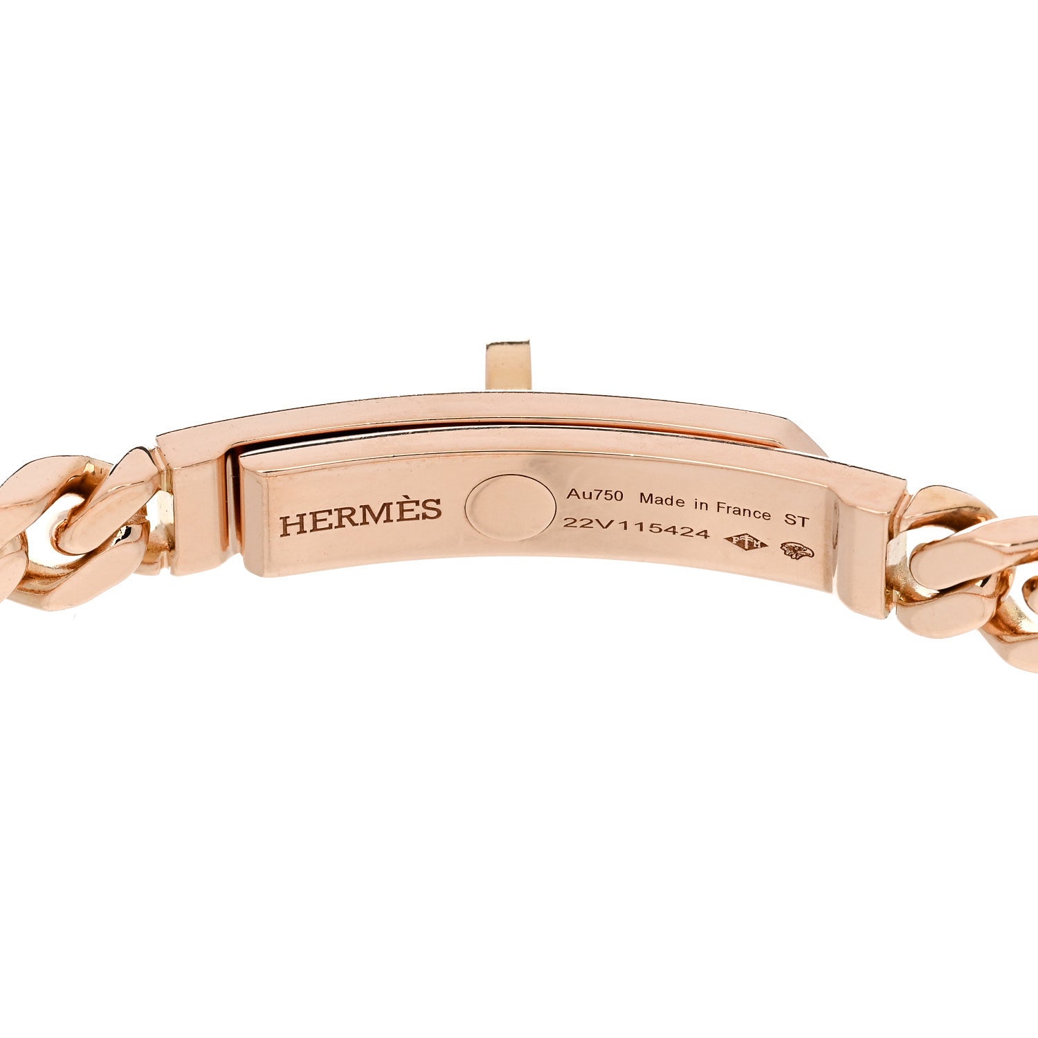 Hermes 18K Rose Gold Diamond PM Kelly Chaine Bracelet ST 4 of 5