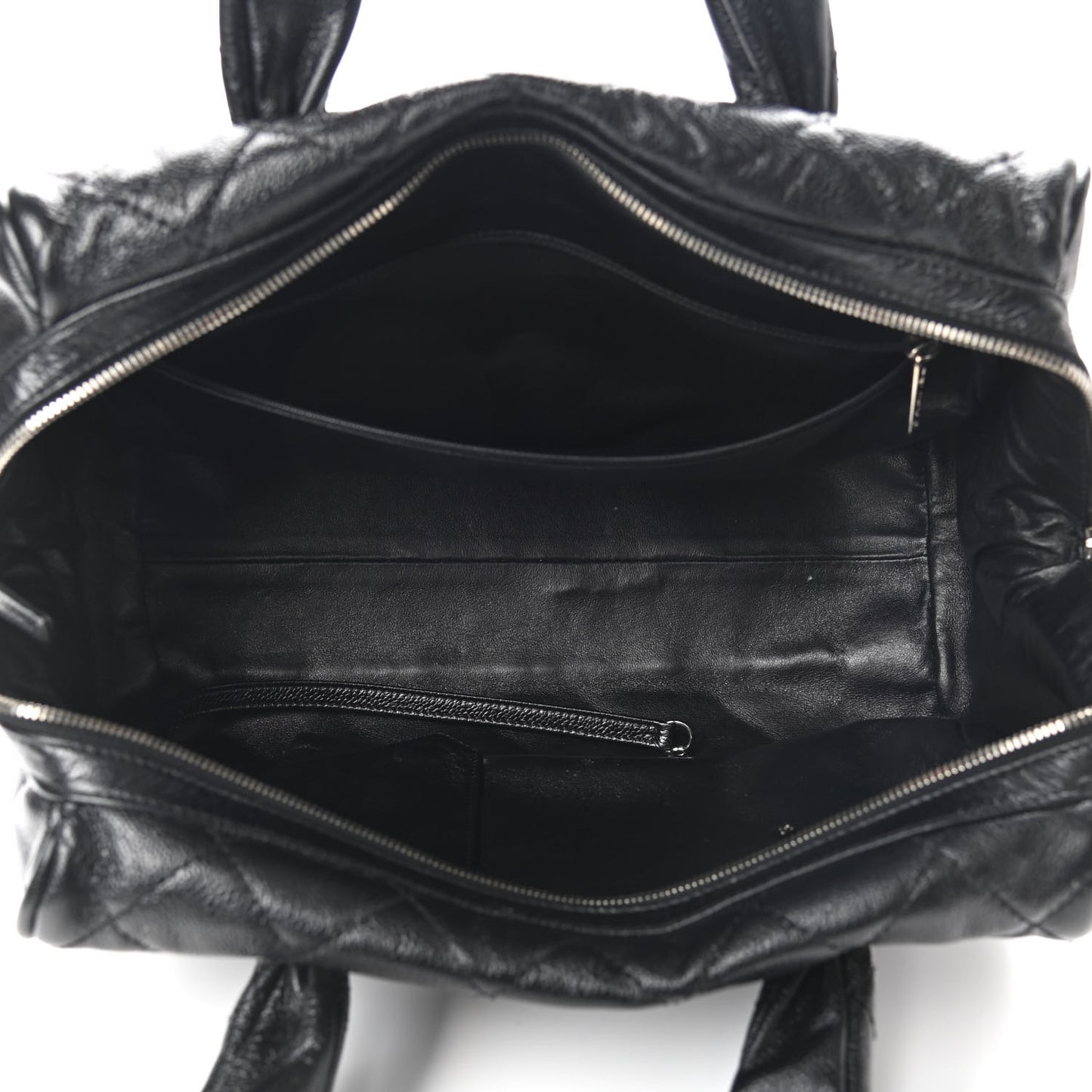 Caviar Quilted CC Timeless Bowler Black