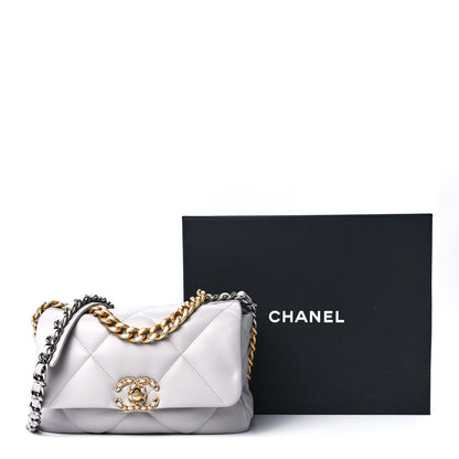 Chanel Lambskin Quilted Medium Chanel 19 Flap Grey 12 of 12