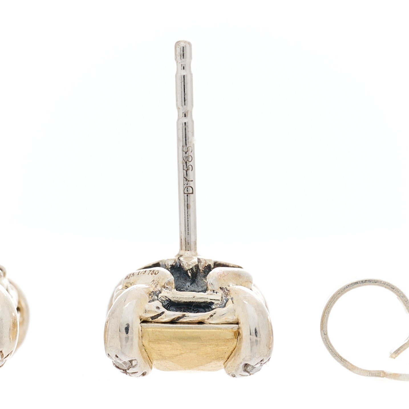 Sterling Silver 18K Yellow Gold Diamond Chatelaine Triple Drop Earrings