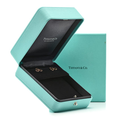 Tiffany 18K Rose Gold Diamond Paper Flowers Open Flower Earrings 5 of 5