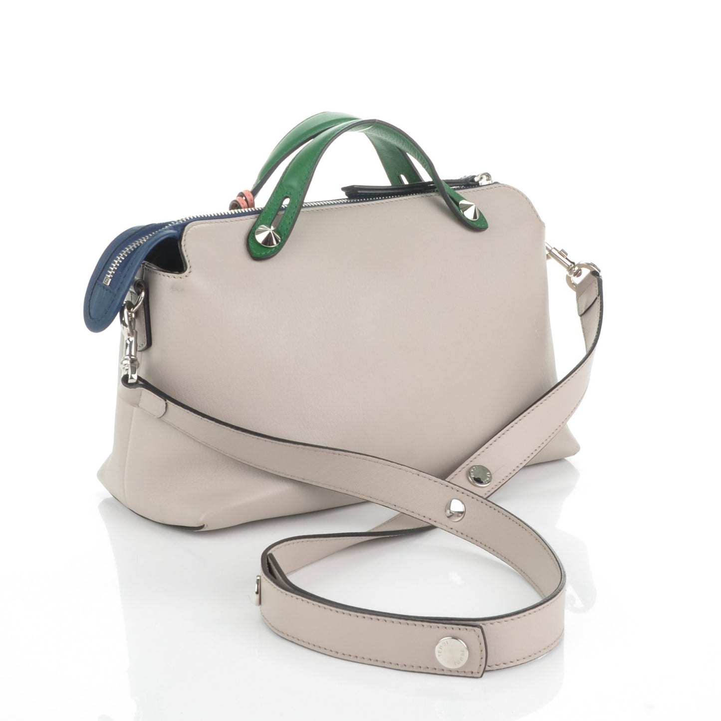 Vitello Dolce 4 Color Medium By The Way Boston Bag Grigio Polvere Emerald Multicolor
