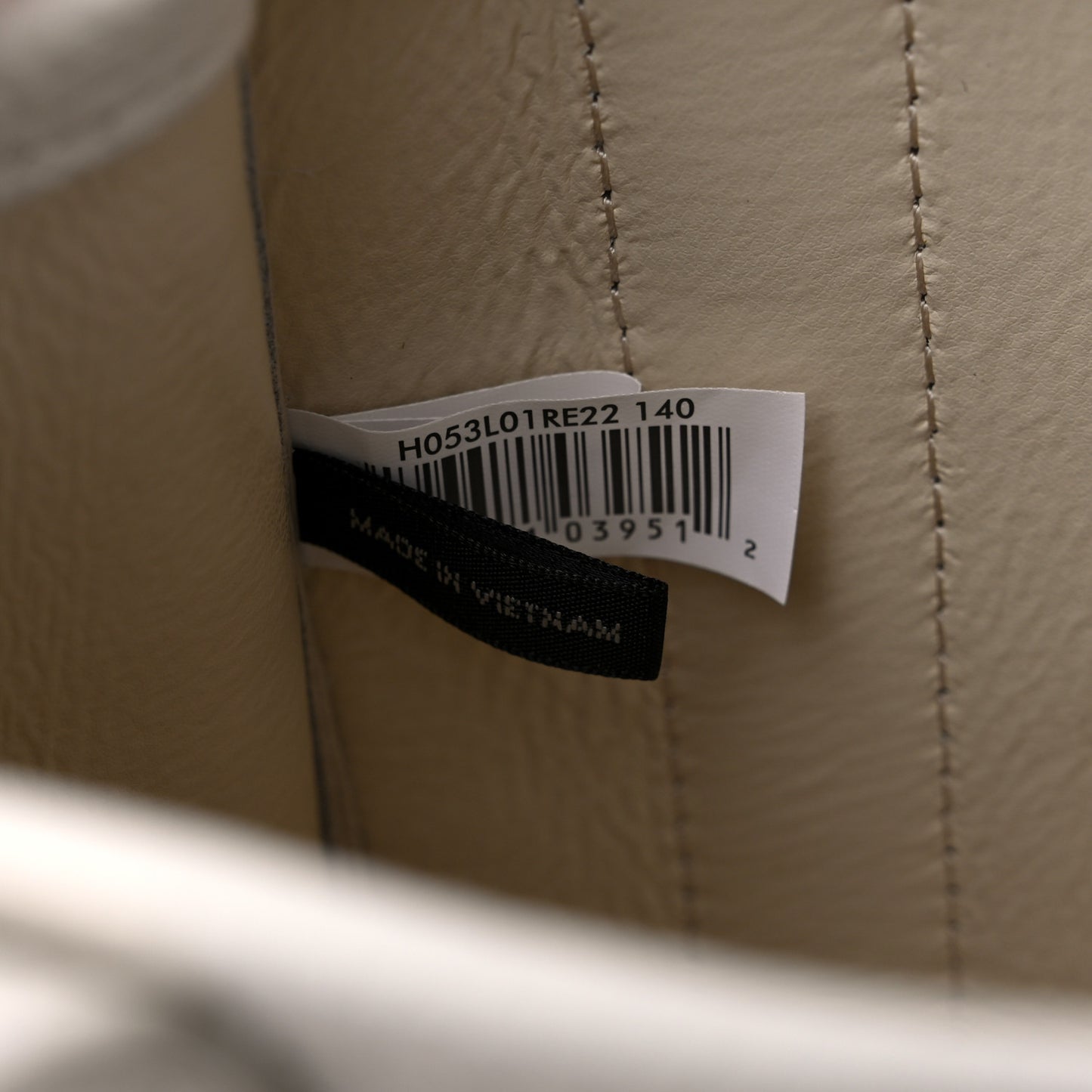 Grained Calfskin Micro The Tote Bag Cotton Silver
