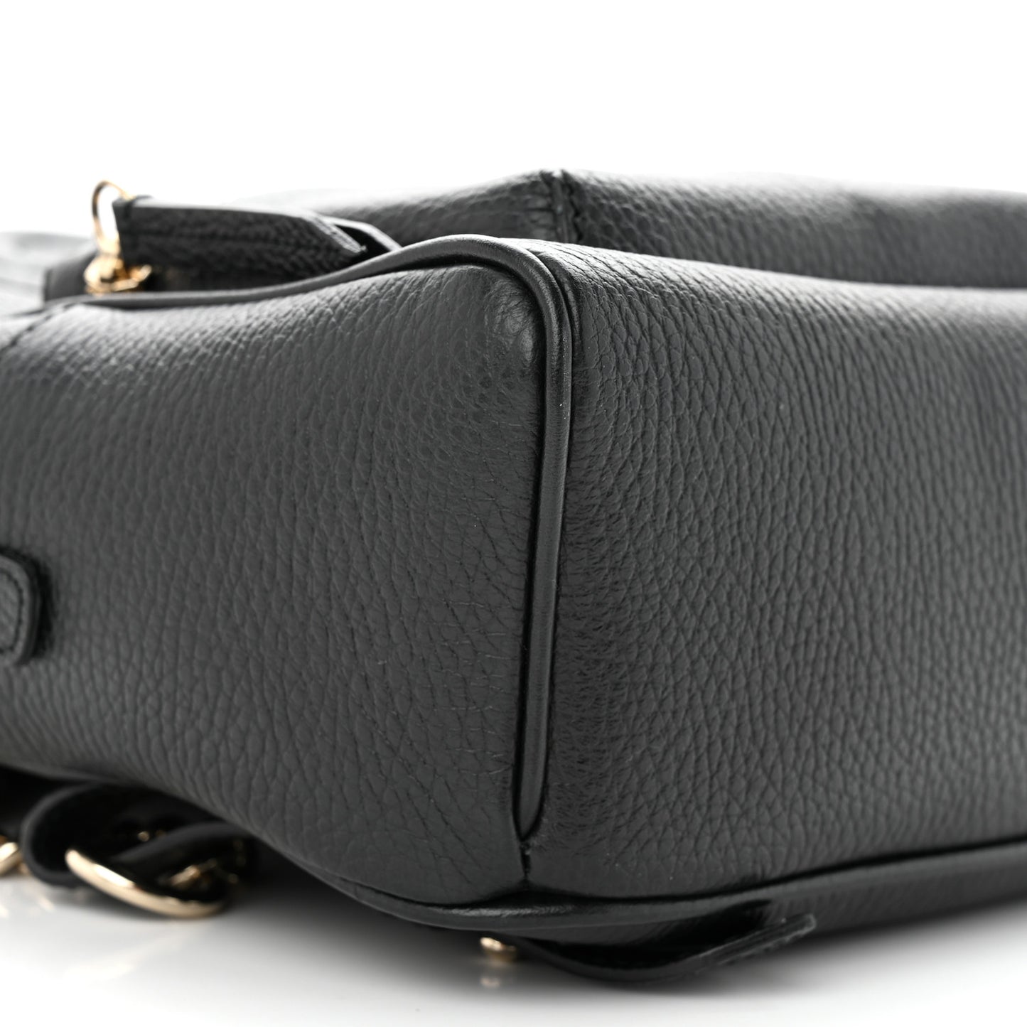 Pebbled Calfskin Soho Chain Backpack Black