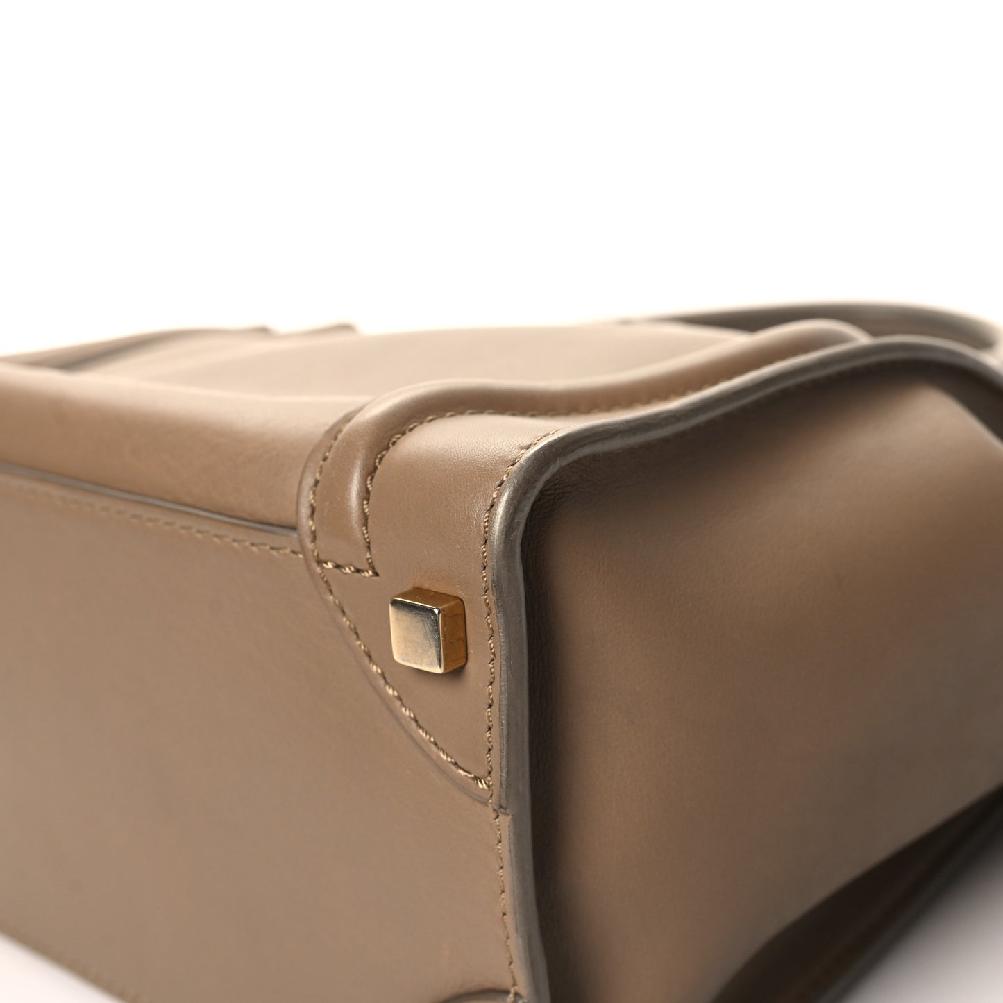 Smooth Calfskin Interstice Micro Luggage Light Taupe