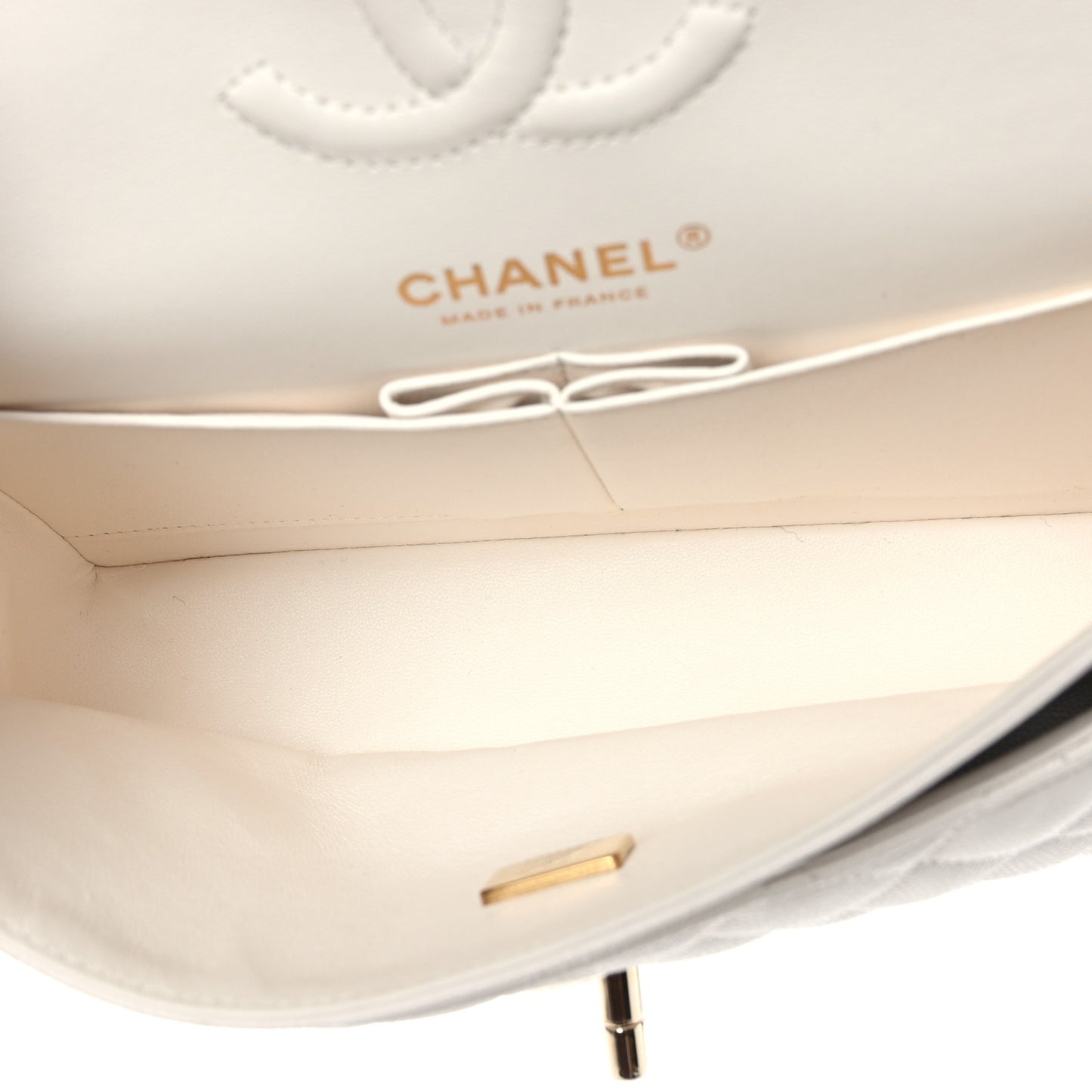 Caviar Quilted Small Double Flap White