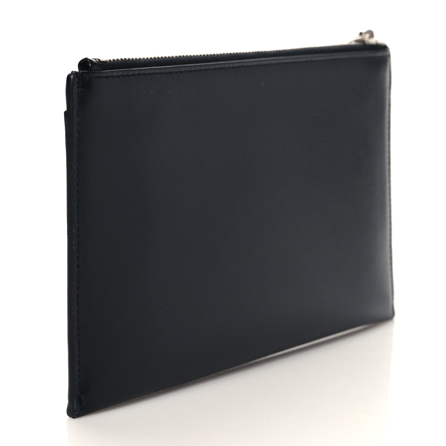 Smooth Calfskin Monogram Zip Bill Pouch Black