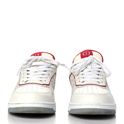 Christian Dior Smooth Calfskin Oblique Galaxy Perforated Mens B27 Low Top Sneakers 45 White Red 2 of 5