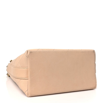 Chanel Calfskin Quilted Small On My Shoulder Drawstring Bag Beige 4 of 11