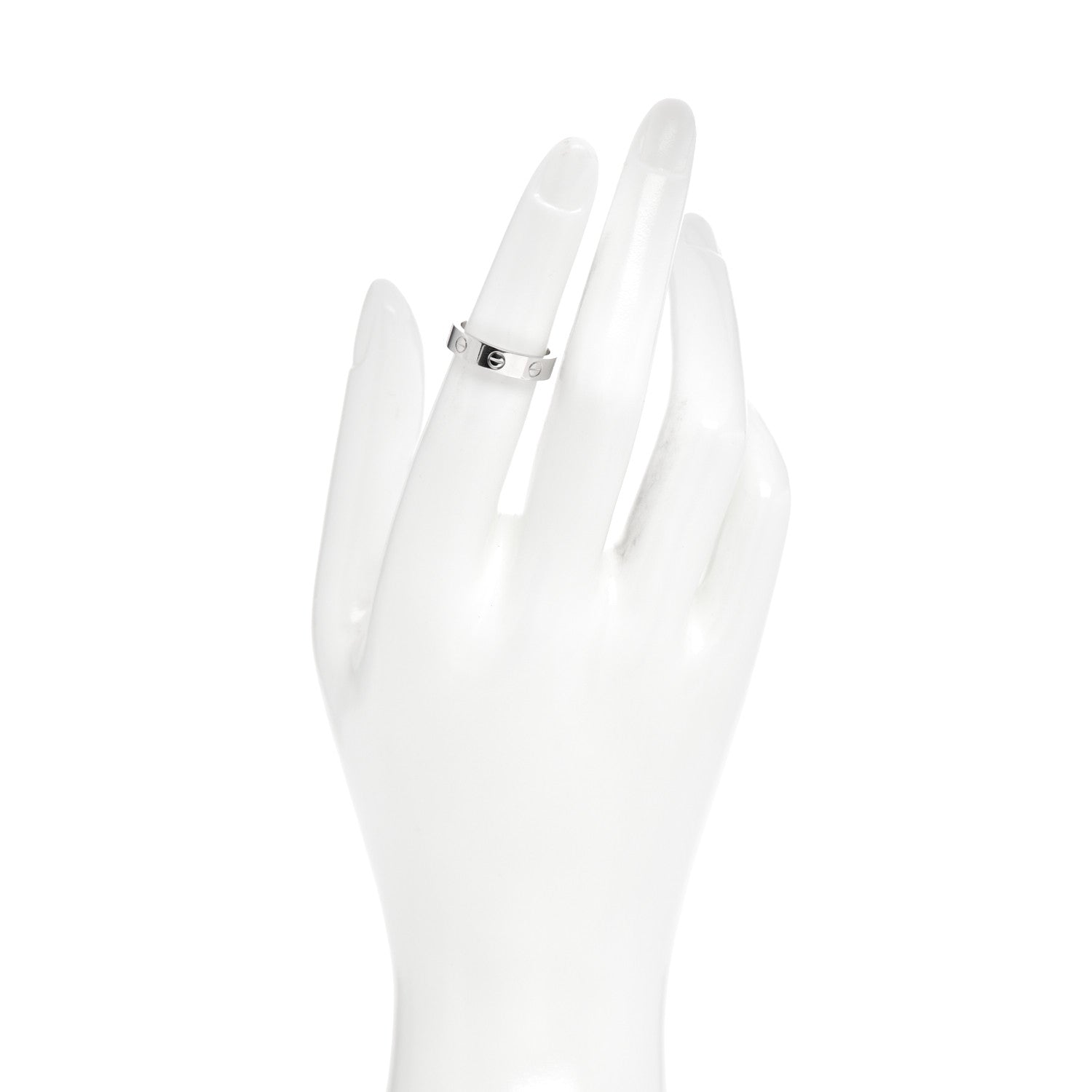 Cartier 18K White Gold Diamond 4mm LOVE Wedding Band Ring 49 4.75 2 of 5
