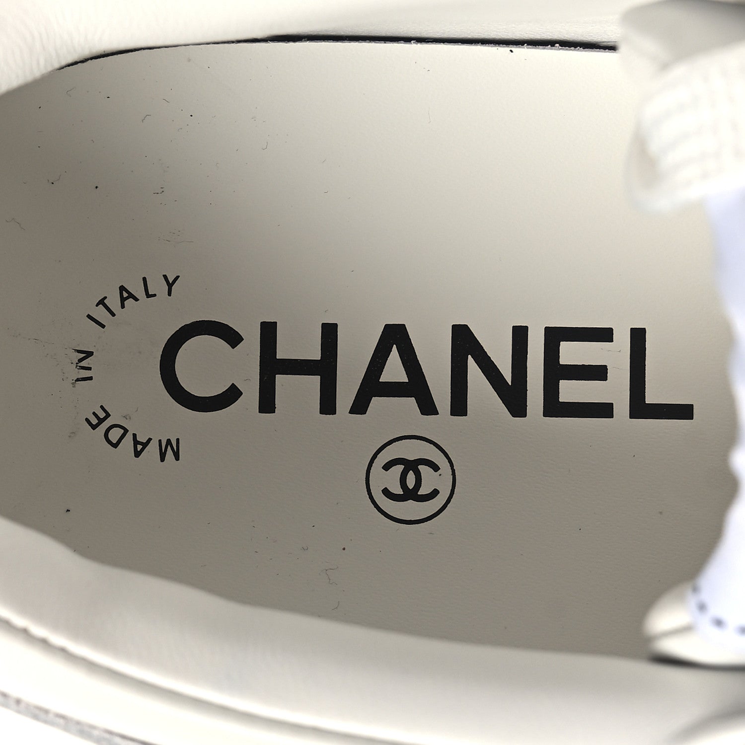 Chanel Calfskin Patent Womens CC Sneakers 41 White Burgundy Beige 8 of 9