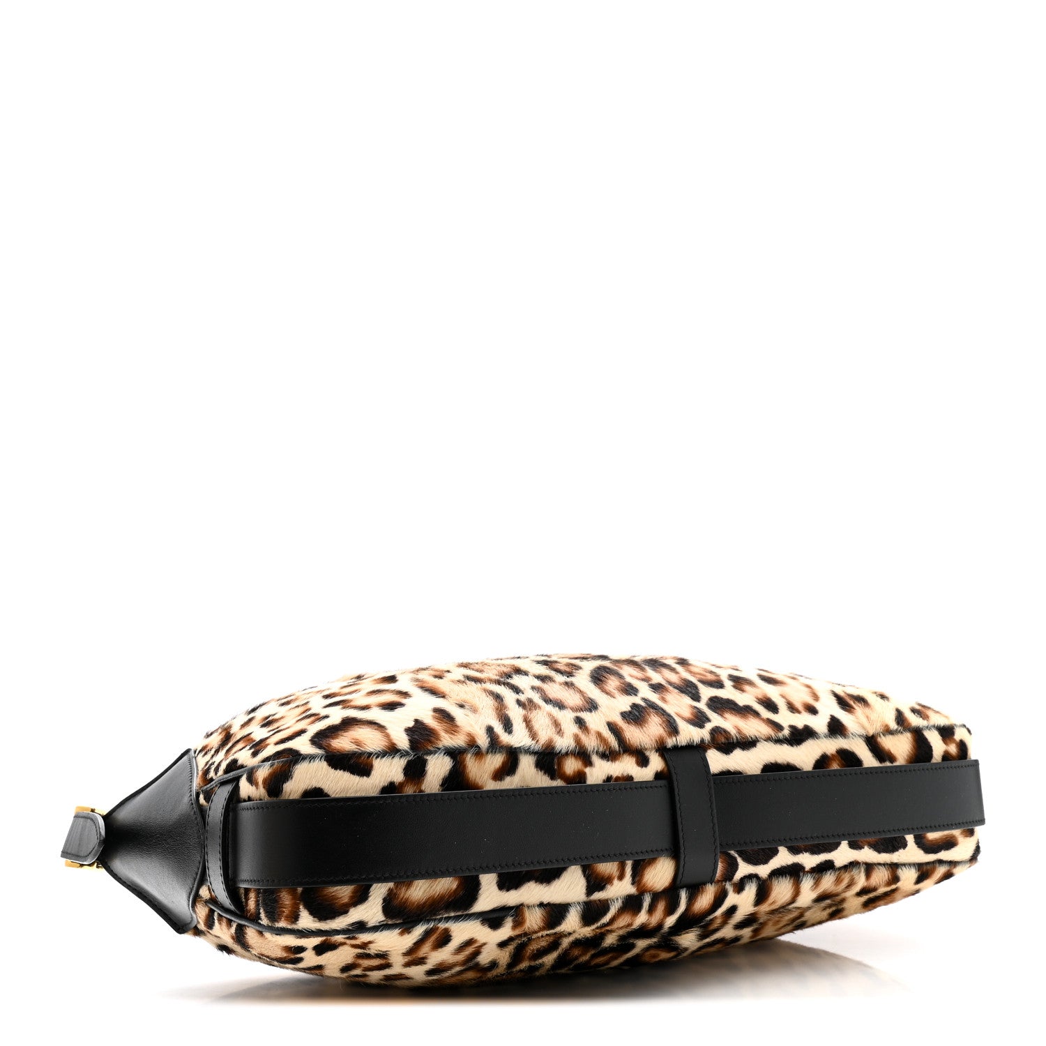 Celine Furry Goatskin Leopard Medium Romy Shoulder Bag Natural