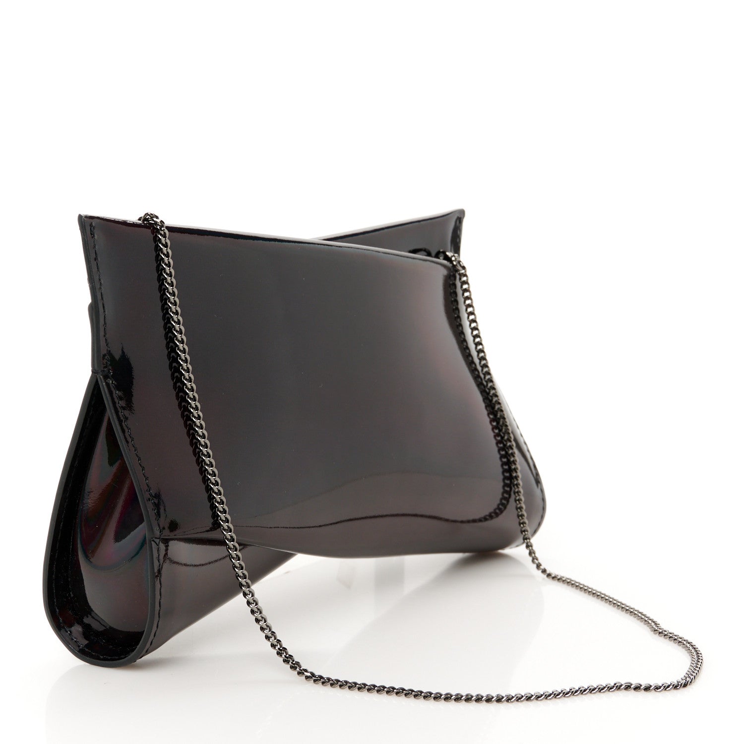 Christian Louboutin Patent Psychic Loubitwist Clutch Black 3 of 10
