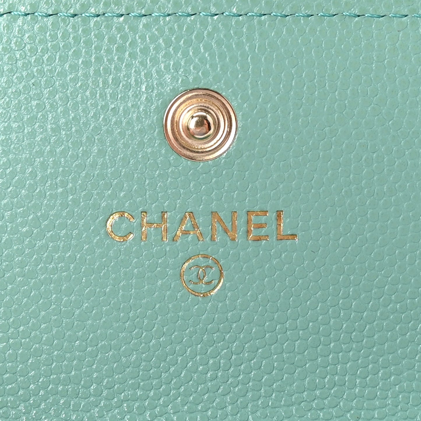 Caviar Pearl Quilted Coco Candy Flap Card Holder Turquoise