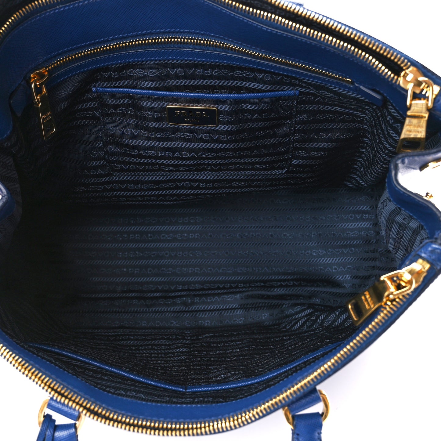 Saffiano Large Galleria Double Zip Tote Bluette