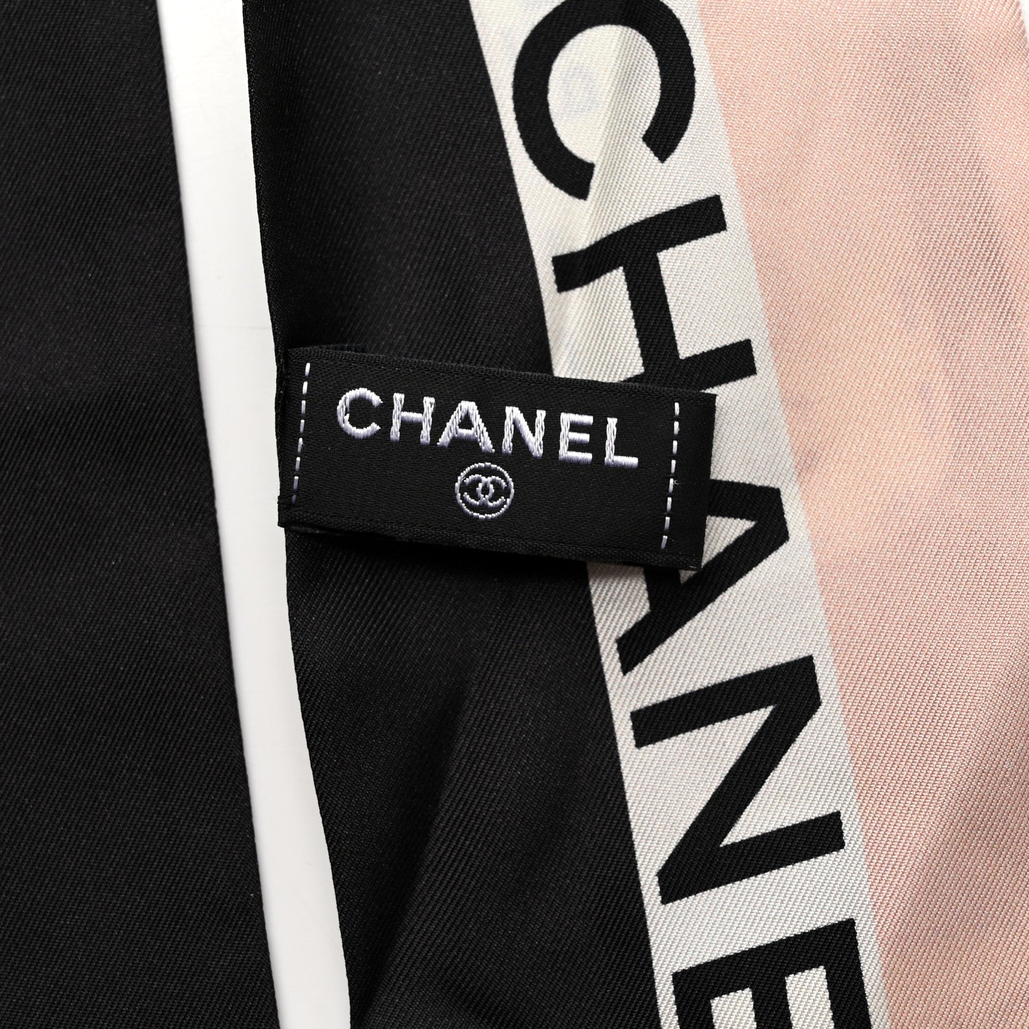 Chanel Silk CC Scrunchie and Scarf Hair Tie Set Black Multicolor 3 of 3
