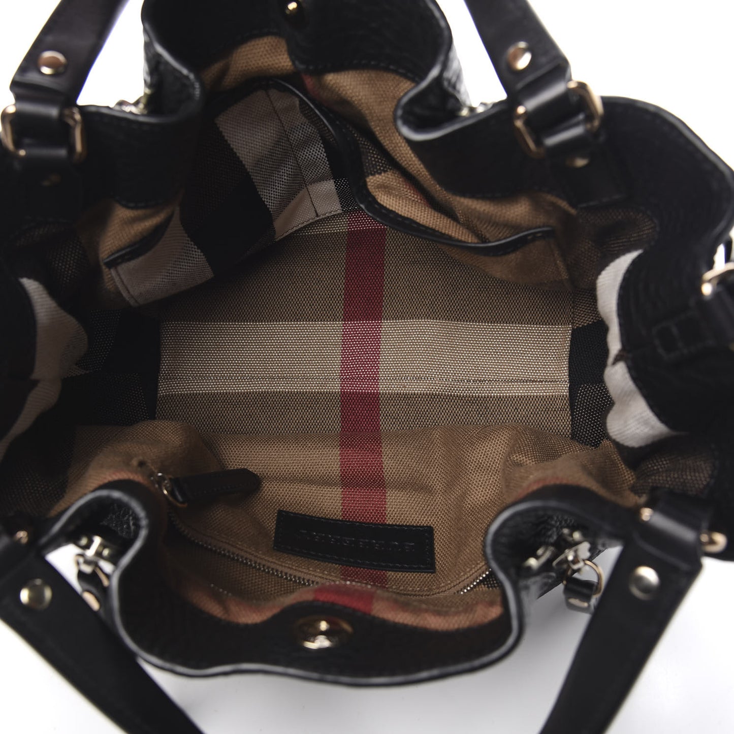 Grainy Calfskin House Check Small Maidstone Black
