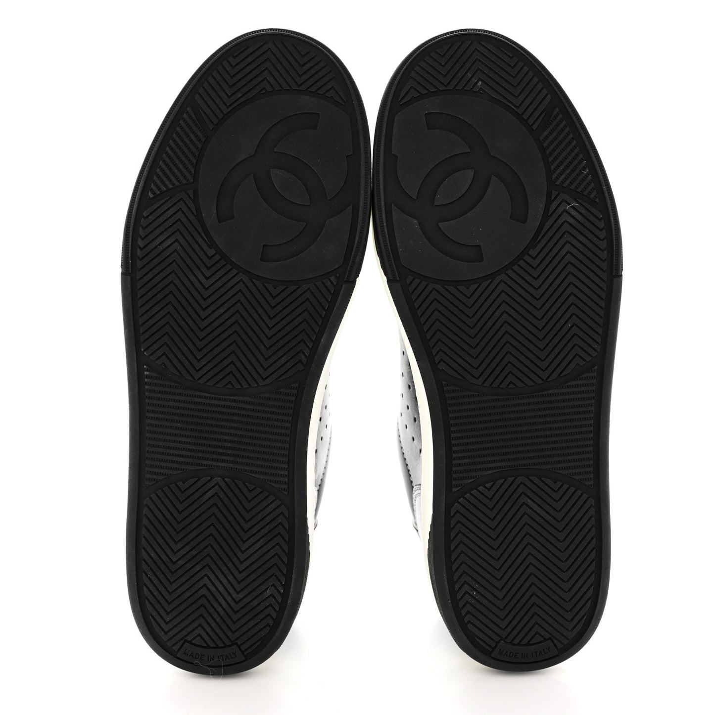 Calfskin Womens Logo Sneakers 40 Black White