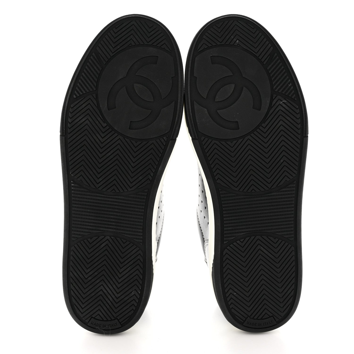 Chanel Calfskin Womens Logo Sneakers 40 Black White 6 of 10
