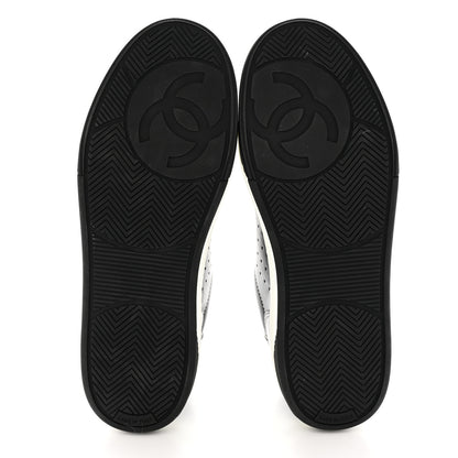 Chanel Calfskin Womens Logo Sneakers 40 Black White 6 of 10