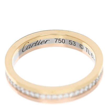 Cartier 18K White Yellow Pink Gold Diamond 3.5mm Vendome Louis Cartier Wedding Band Ring 53 6.5 4 of 5
