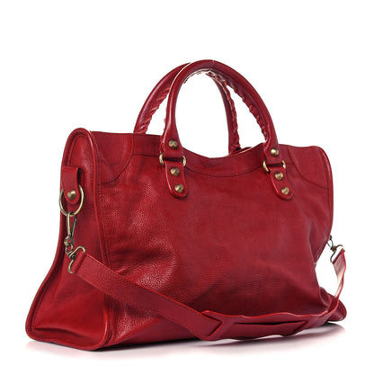 Balenciaga Sugar Goatskin Classic Gold Hardware City Rouge Rouge Coquelicot 3 of 16