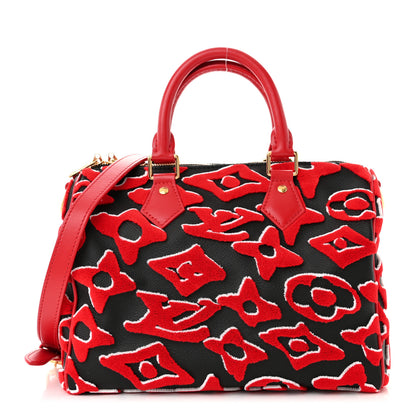 Louis Vuitton X UF Tufted Monogram Speedy Bandouliere 25 Black Red 1 of 10