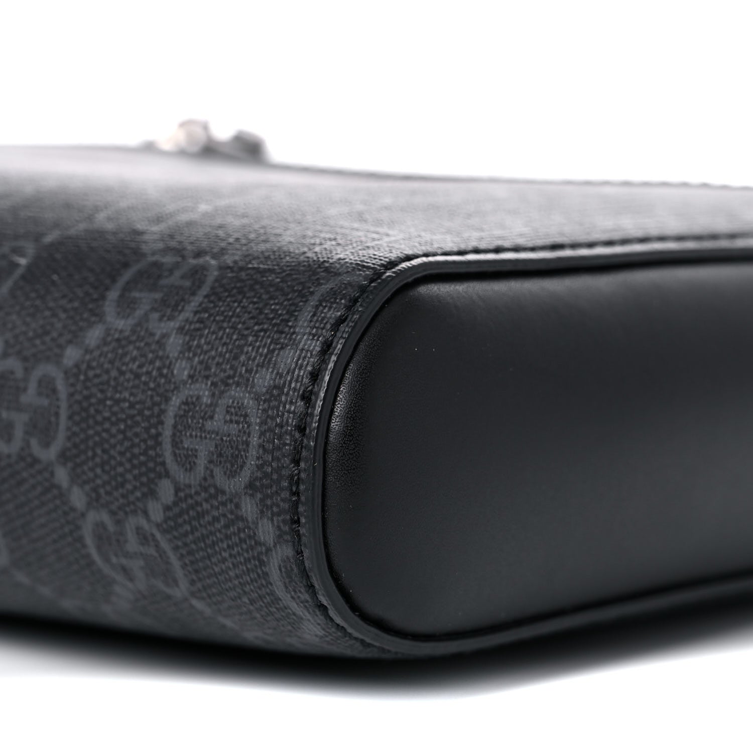 Gucci GG Supreme Monogram Web Small Flat Messenger Bag Black Grey 9 of 9