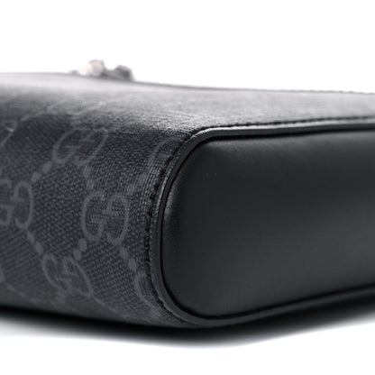Gucci GG Supreme Monogram Web Small Flat Messenger Bag Black Grey 9 of 9