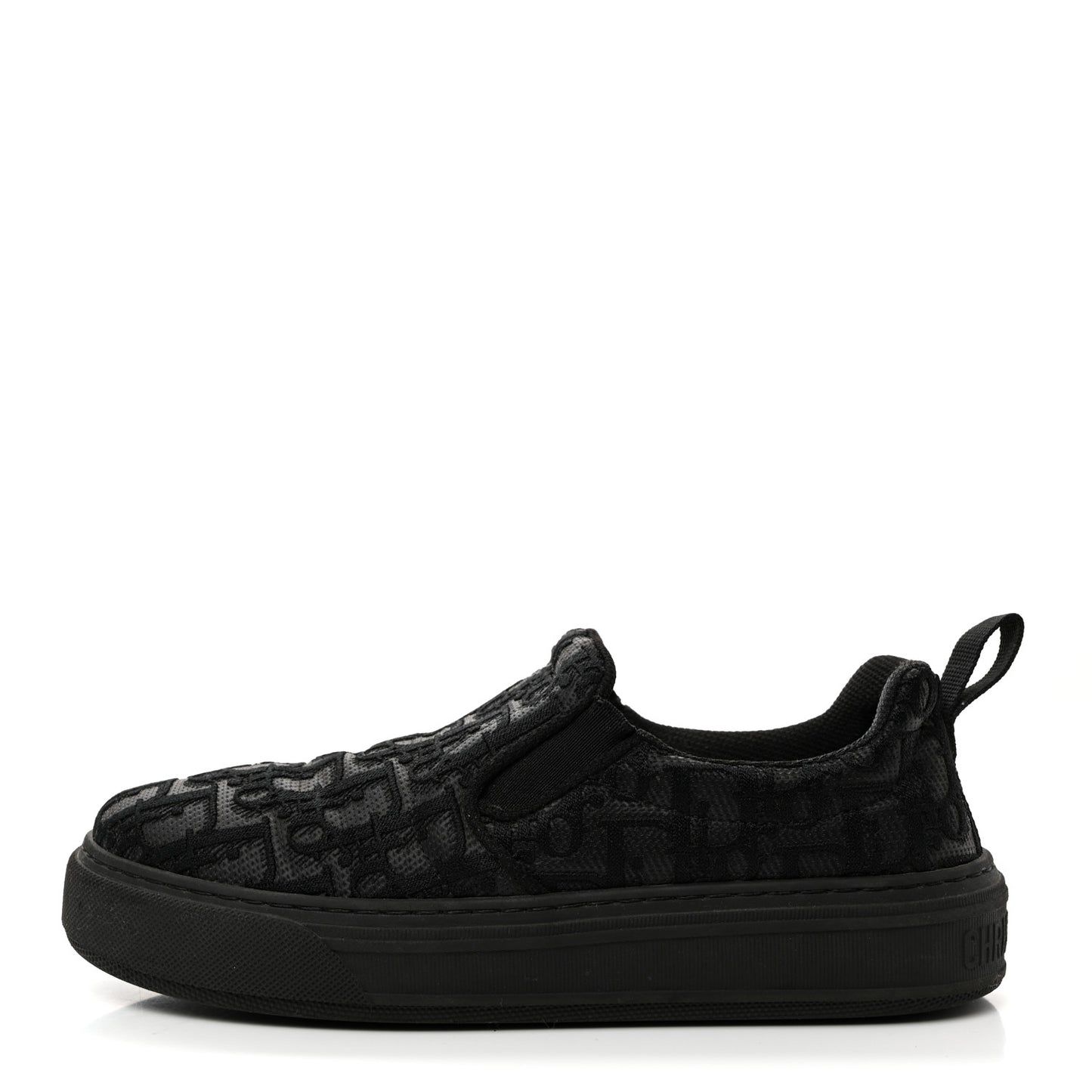 Shiny Technical Fabric Oblique Embroidered Womens Solar Slip On Sneakers 38.5 Black