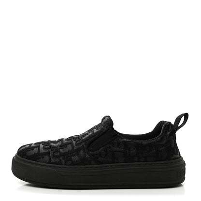 Christian Dior Shiny Technical Fabric Oblique Embroidered Womens Solar Slip On Sneakers 38.5 Black 1 of 9