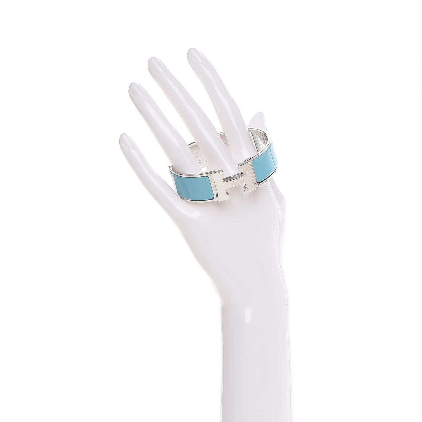 Enamel Wide Clic Clac H Bracelet GM Bleu Atoll