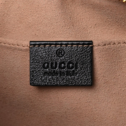 Gucci Monogram Matelasse Diagonal Small GG Marmont Chain Shoulder Bag Beige Black 10 of 12
