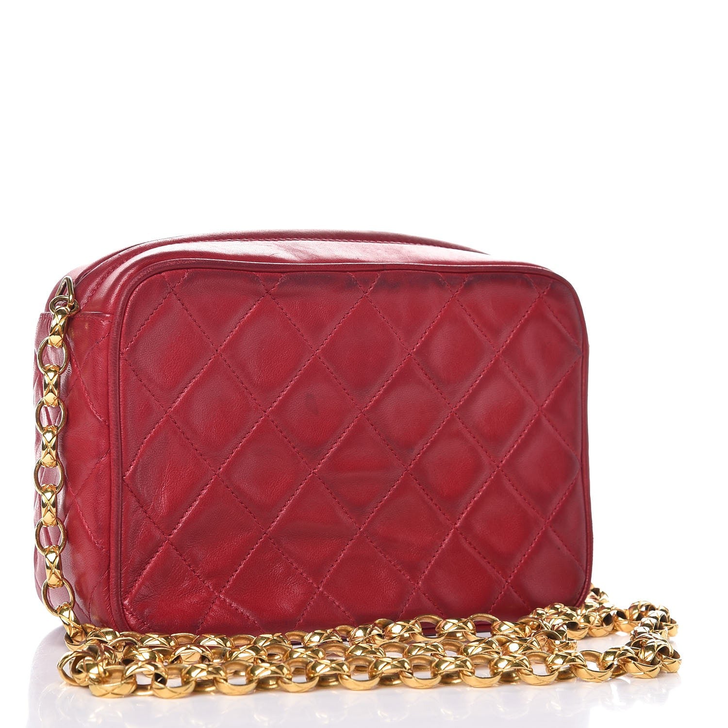 Chanel Lambskin Quilted Camera Case Red 3 of 11