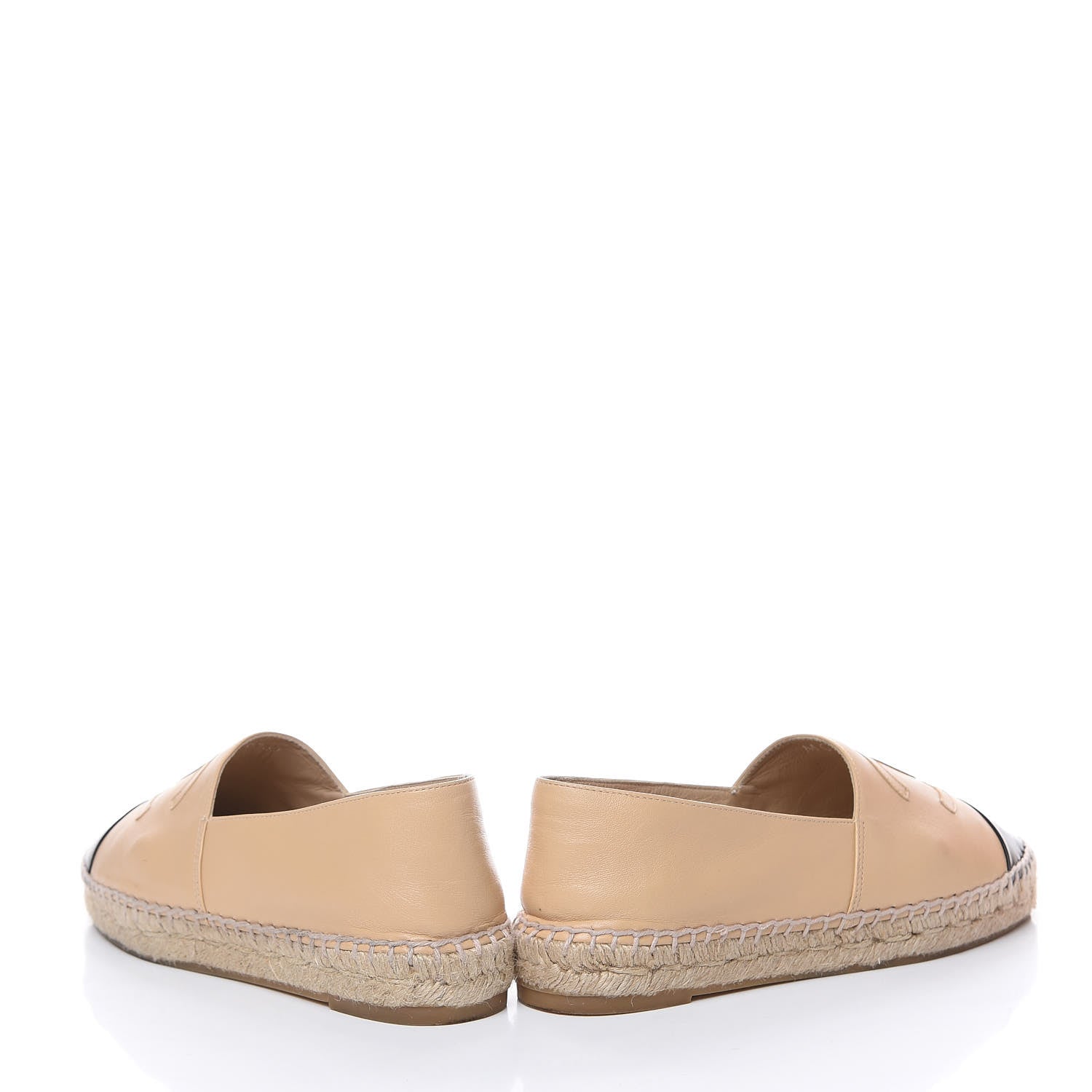 Chanel Lambskin CC Espadrilles 37 Beige Black 6 of 14
