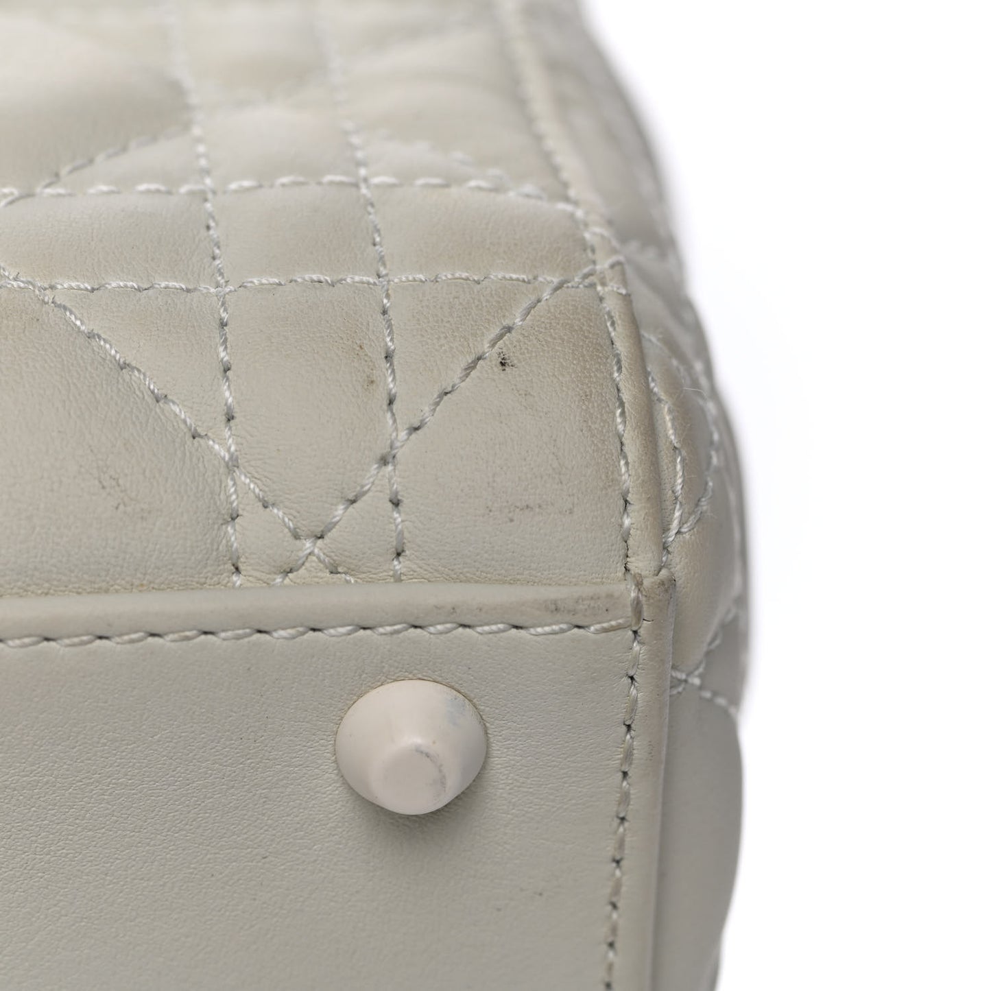 Ultra Matte Calfskin Cannage Mini Lady Dior White