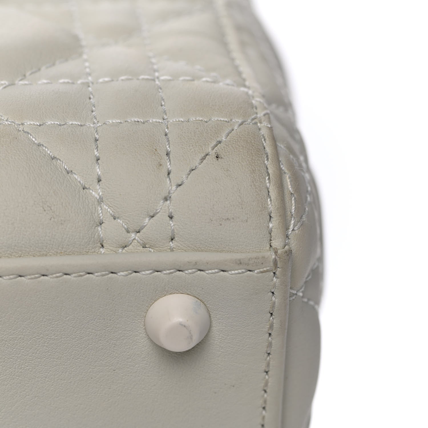 Christian Dior Ultra Matte Calfskin Cannage Mini Lady Dior White 19 of 20